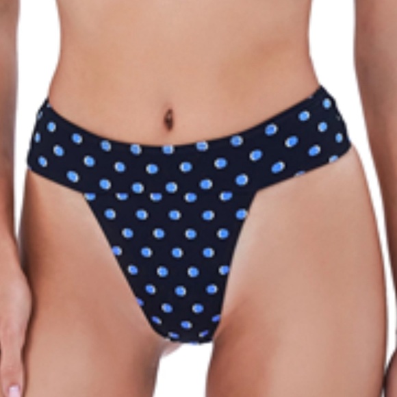 Devon Windsor Bikini Bottom Black Blue Polka Dots NWT Size‎ XS - Picture 1 of 9